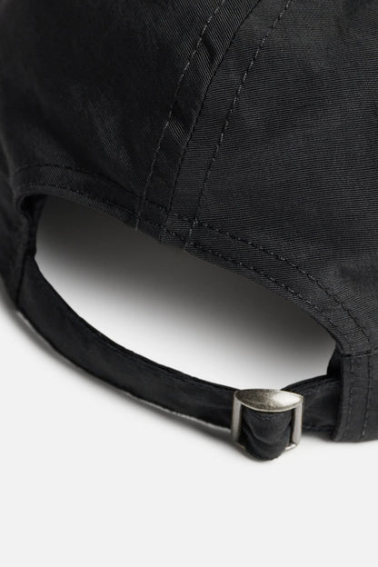 Paneled Nylon Hat Black