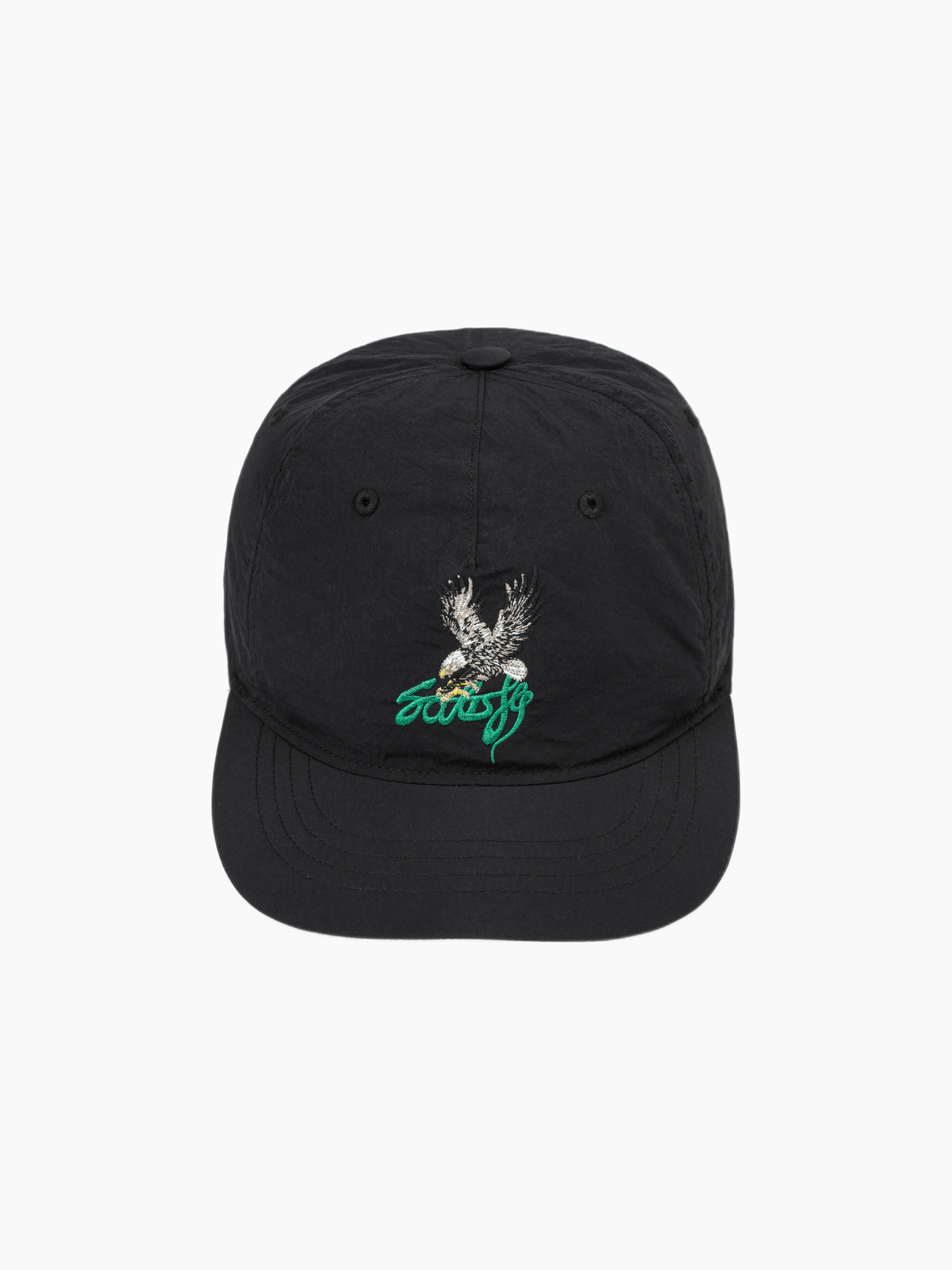 FliteSilk 5 Panel Pinch Cap Matte BLACK Eagle