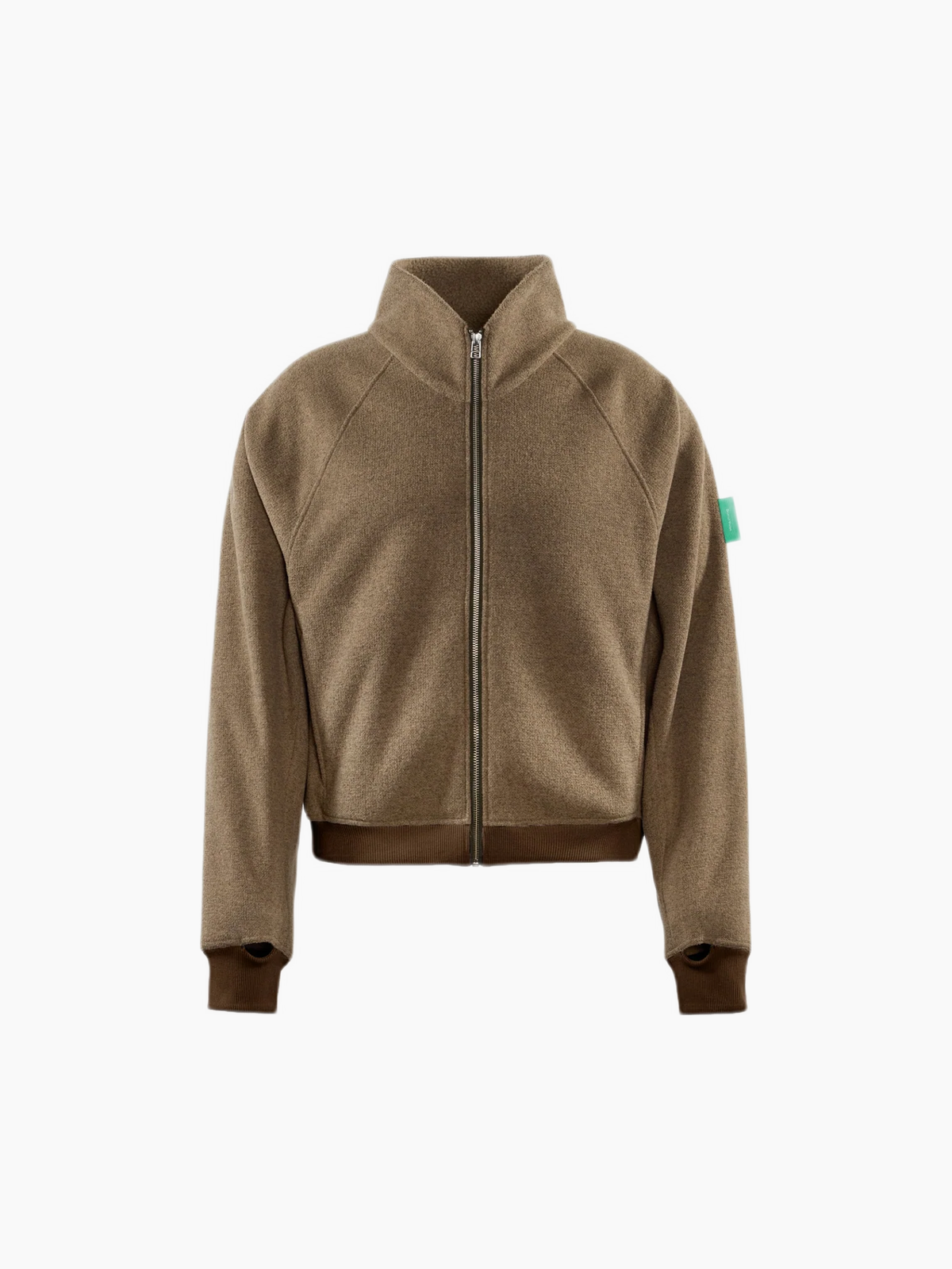 Reverse Brushed Full-Zip Fleece Melange Brown