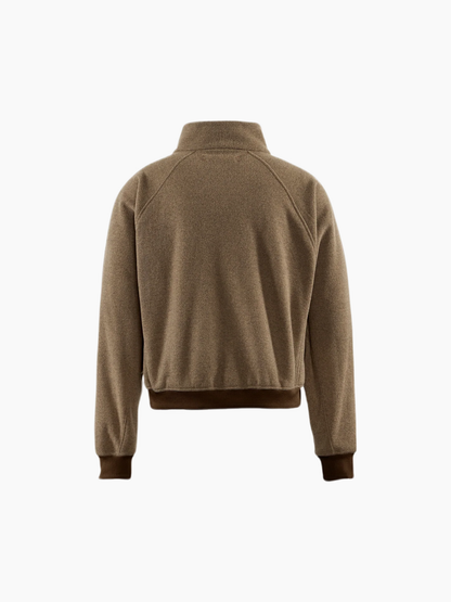 Reverse Brushed Full-Zip Fleece Melange Brown