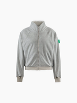 Reverse Brushed Full-Zip Fleece Melange Grey