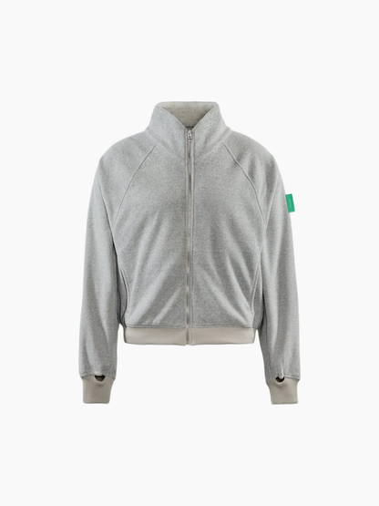 Reverse Brushed Full-Zip Fleece Melange Grey