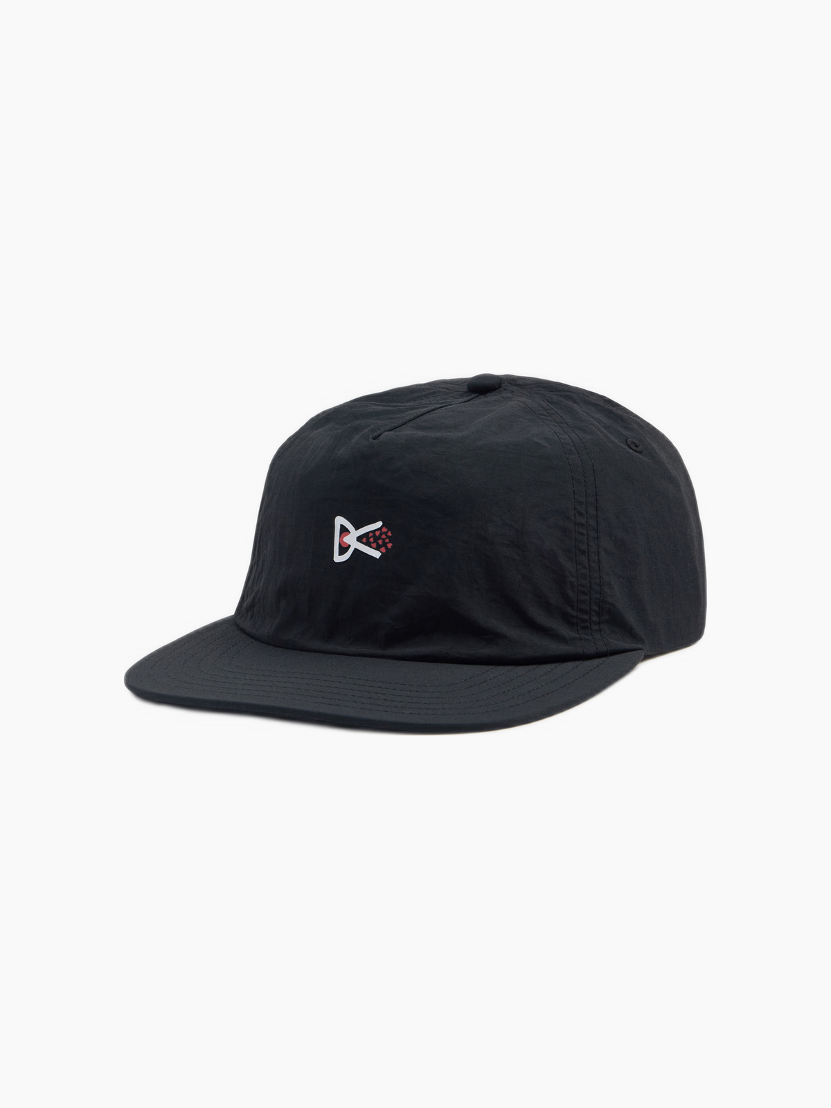 Paneled Nylon Hat Black
