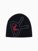 Merino Wool Beanie Black/Red