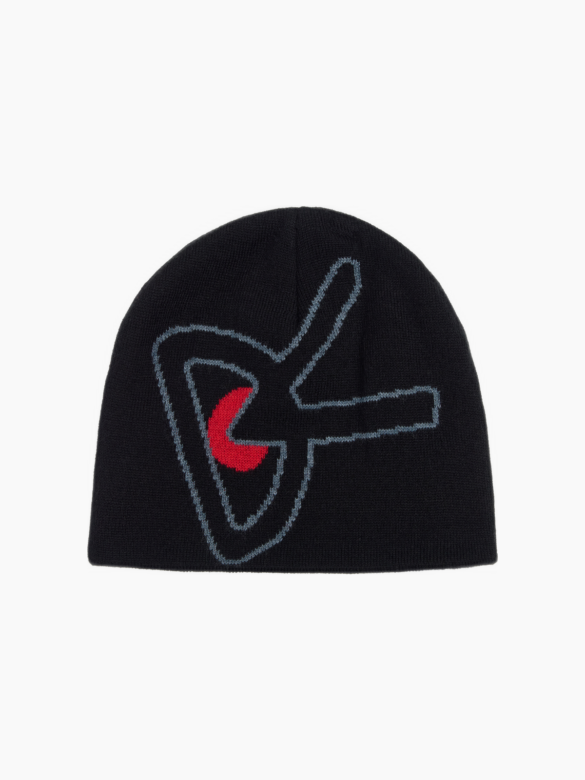 Merino Wool Beanie Black/Red