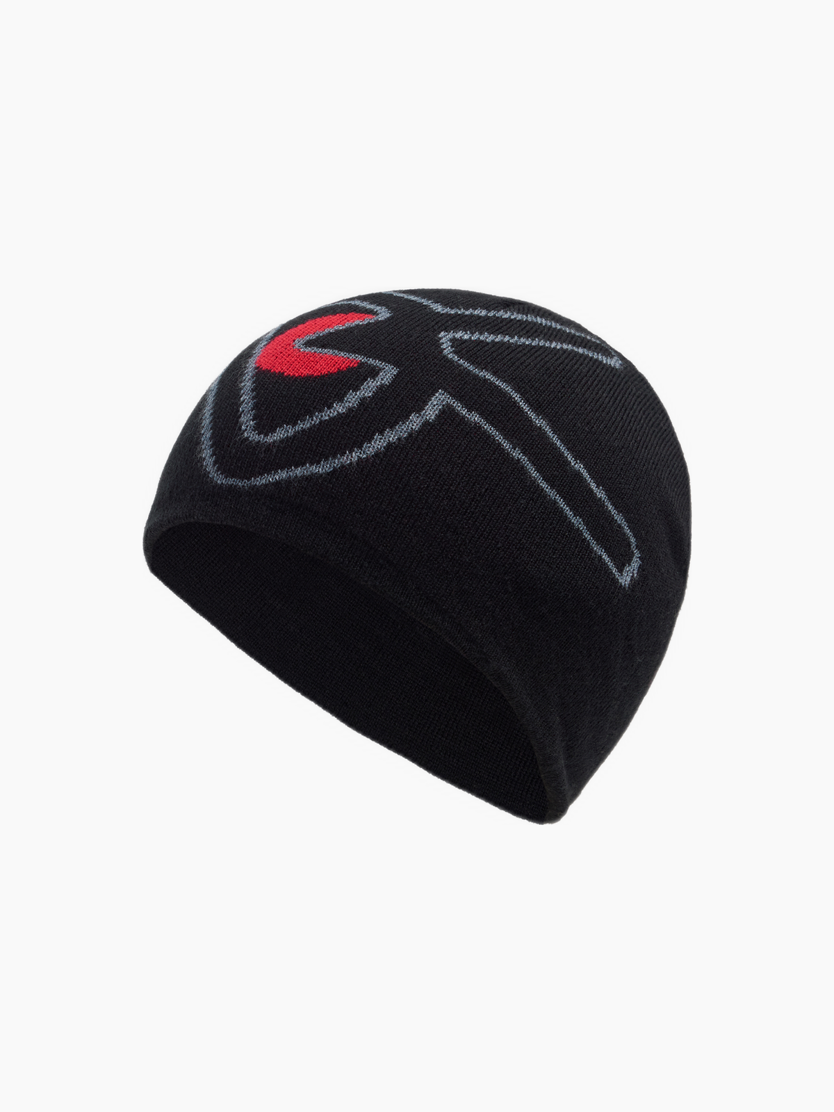 Merino Wool Beanie Black/Red