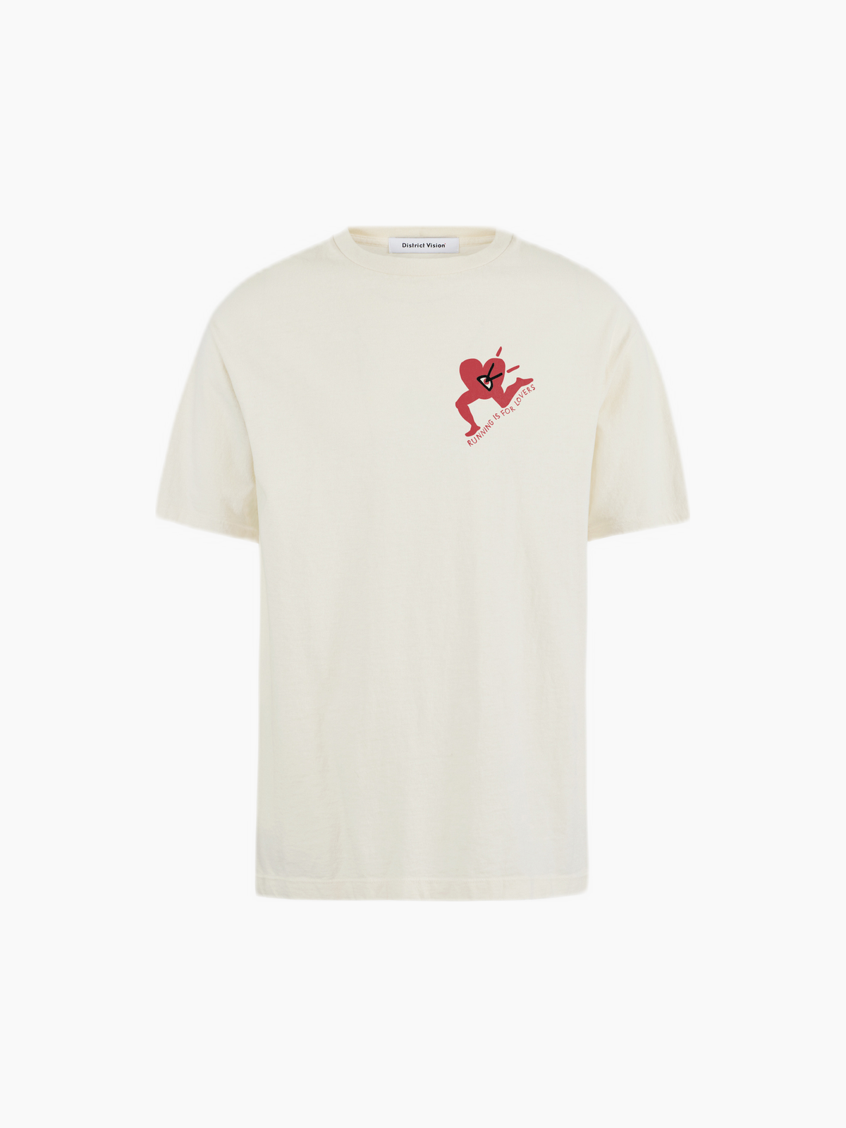 California Cotton Tee Run With Heart Vintage White